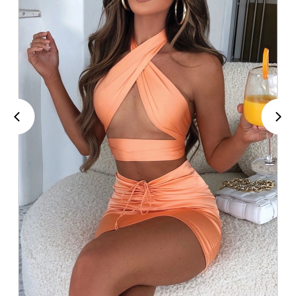 Babyboo Audrey Set in Mango - two piece bodycon set